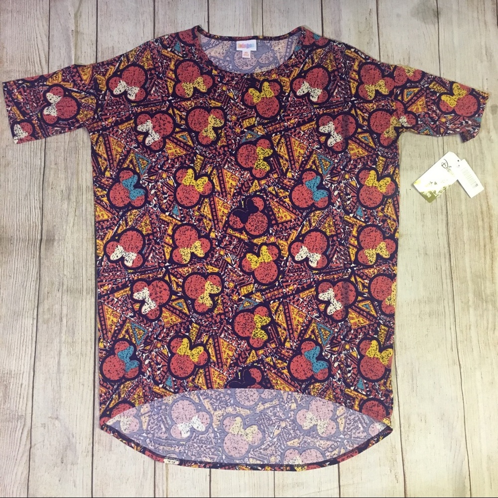 LuLaRoe Disney Print Irma Minnie Mouse Top Size XS